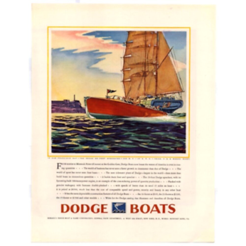 1930 Print Ad San Francisco Bay Dodge 28 Foot Speedster Boat!